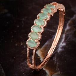 Stone-Studded Gold-Plated Bracelet-image-80