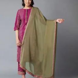 Women Floral Woven Chiffon Dupatta-picture-45