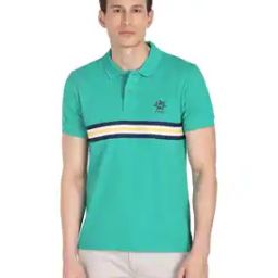 Regular Fit Striped Polo T-Shirt with Brand Embroidery-image-67