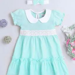 A-Line Dress with Lace Detail & Short Sleeves-image-66
