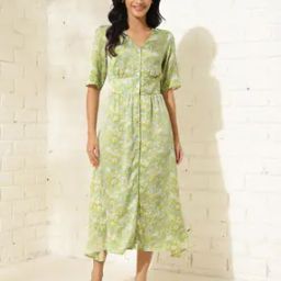 Women Floral Print A-Line Dress-image-36