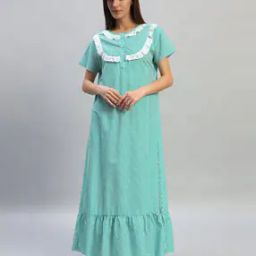 Women Cotton Stripes Nighti-image-48