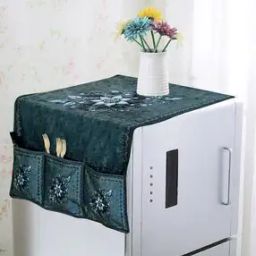 Floral Print Velvet Fridge Top Cover-image-7