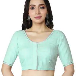 Checked Front-Open Blouse-80