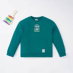 Typographic Print Sweatshirt with Kangaroo Pocket-image-99