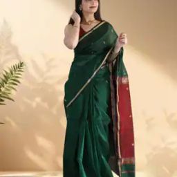 Kanjeevaram Silk Saree with Zari Border-image-100