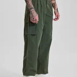 Men Flat-Front Loose Fit Cargo Pants-image-70