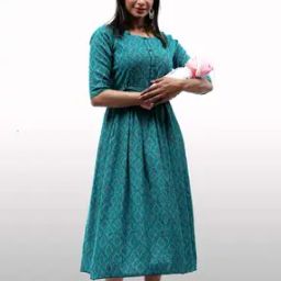Indian Round-Neck A-line Dress-image-32