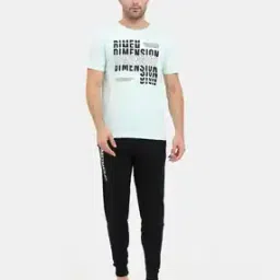 Typographic Print Cotton Lounge Set-image-98