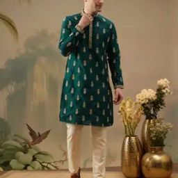 Men Embroidered Regular Fit Long Kurta-image-50