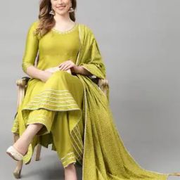 Women Embellished Anarkali Kurta with Pants & Dupatta-picture-42