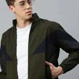 Colourblock Jacket with Zip-Front-1