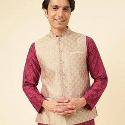 fabindia Men Regular Fit Mandarin-Neck Nehru Jacket-picture-44
