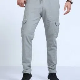 Men Flat-Front Relaxed Fit Cargo Pants-image-65