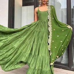 Women Tiered Dress with Lace Detail-image-80