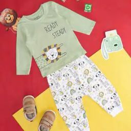 Cotton Graphic printed T-shirt And Pant Set-image-71