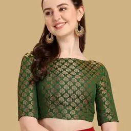 Women Floral Zari Woven Back-Open Blouse-picture-43