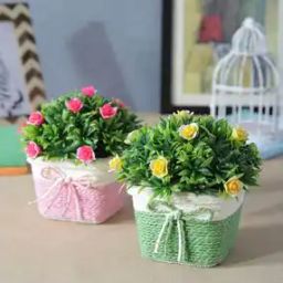 Set of 2 Artificial Flower Plants with Pots-12