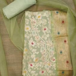 Women Embroidered Unstitched Kurta & Bottom Dress Material with Dupatta-image-61