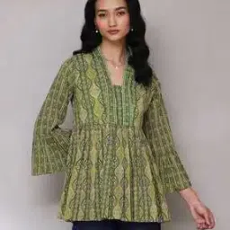 Relaxed Fit Printed Flared Kurti-image-31