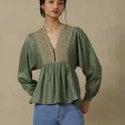 Embroidered Flared Kurti-image-60