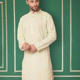 Men Embroidered Regular Fit Long Kurta-image-17