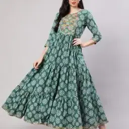 Floral Print Flared Kurta-image-13