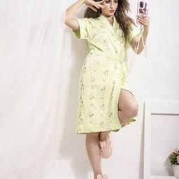 Women Printed Cotton Bath Robe-image-1