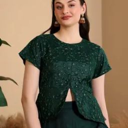 Women Embroidered Back Open Blouse-picture-50