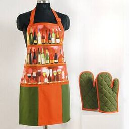Cotton Apron & Glove Kitchen Linen Set-36