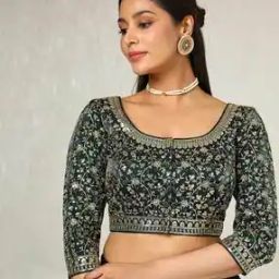 Women Scoop-Neck Front Open Blouse-picture-22
