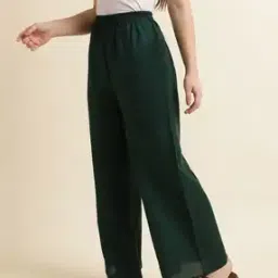 fabclub High-Rise Palazzos with Elasticated Waist-picture-23