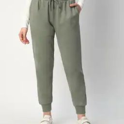 Women Fitted Track Pants with Drawstring-image-104