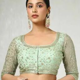 Women Embroidered Front Open Blouse-39
