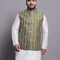 Floral Embroidered Nehru Jacket-39
