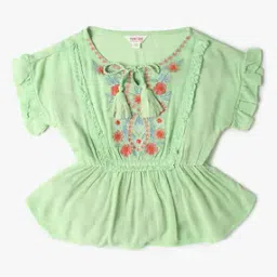 Girls Embroidered Peplum Top-image-95