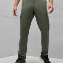 Men Fitted Track Pants with Elasticated Drawstring Waist-picture-7