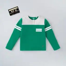 Colourblock Sustainable Henley T-Shirt with Patch Pocket-image-5