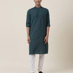 fabindia Striped Band-Collar Kurta-picture-41