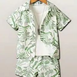 Boys Tropical Print Shirt & Shorts Set -image-71