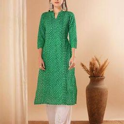 Leheriya Printed Cotton Straight Fit Kurta-5