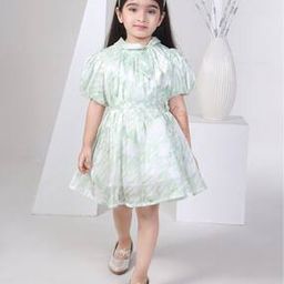 Girls Ombre-Dyed Empire Dress with Hairband-image-62