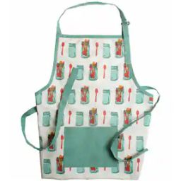 Printed Cotton Kitchen Apron with Pockets-image-99