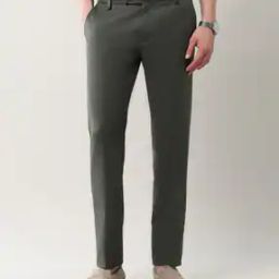 Men Straight Fit Flat-Front Trousers-image-36