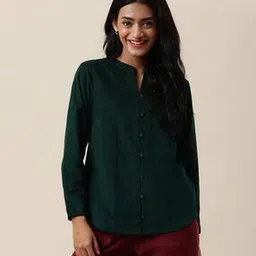 fabindia Full-Sleeve Band-Collar Top-picture-6