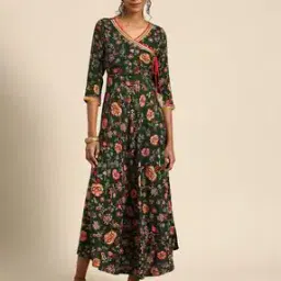 Floral Print Gown Dress-image-17
