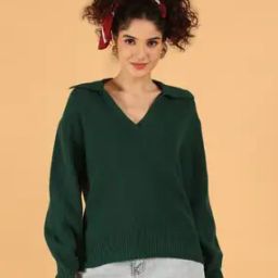 Women Pullover Sweater with Collar-Neck-picture-12