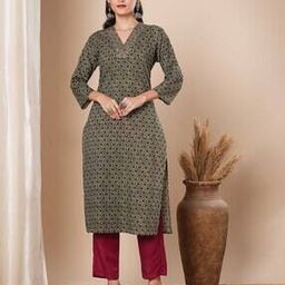 Ethnic Floral Printed Cotton Straight Fit Kurta-28