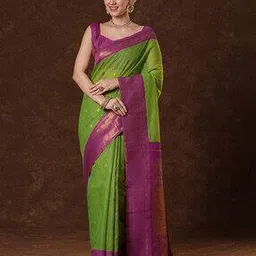 Women Woven Saree with Contrast Border-image-50