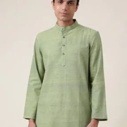 Heathered Mandarin-Collar Short Kurta-picture-10